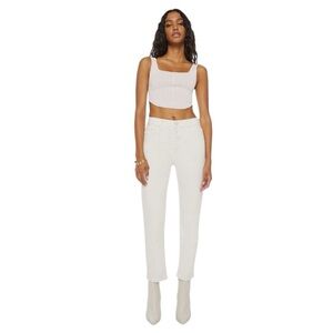 MOTHER The Tomcat Midrise Straight Ankle Cream Puffs Jeans Size 23